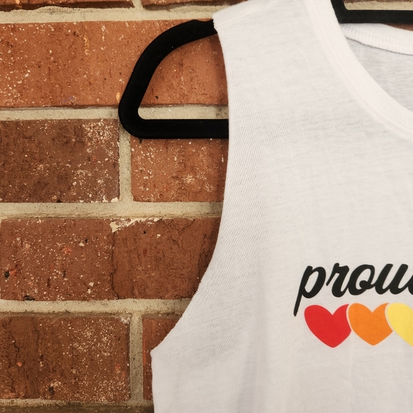 Miken Flow proud human pride crop muscle tee tank top - Picture 4 of 9